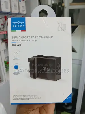 Brave Black Dual Usb Wall Charger 24w – Fast Smart Charging Adapter