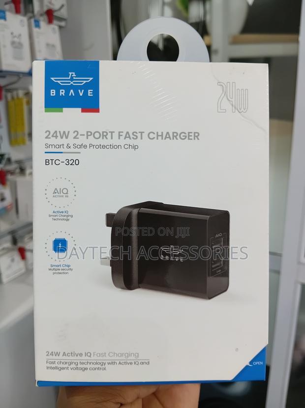 Brave Black Dual Usb Wall Charger 24w – Fast Smart Charging Adapter - thumbnail 2