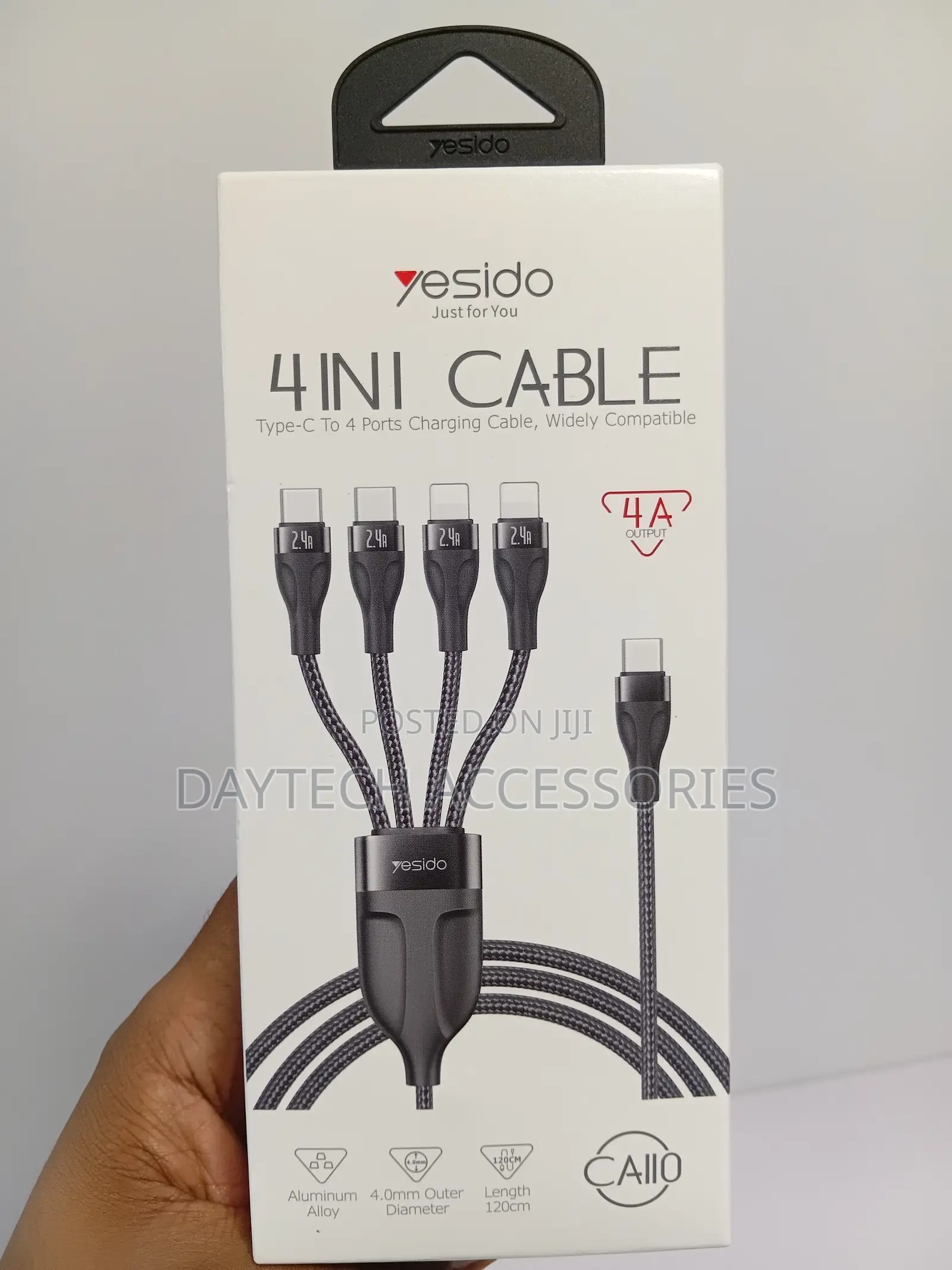 This Is a Yesido Ca110 4-in-1 Nylon Braided Charging Cable