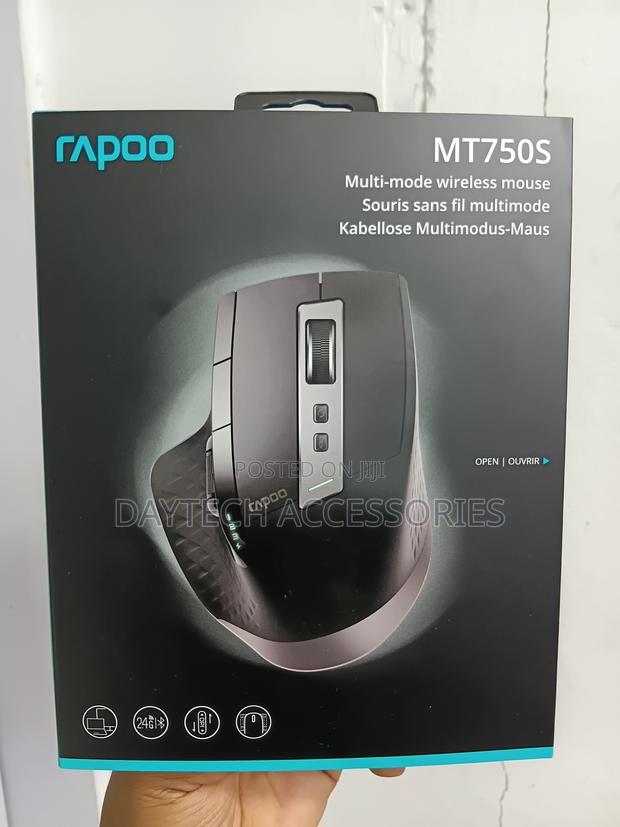 Rapoo Multi-Mode Wireless Laser Mouse | Black (Mt750s) - thumbnail 2