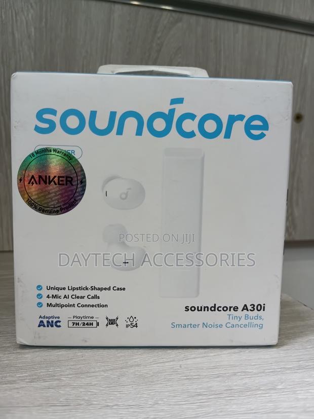 These Are Anker Soundcore A30i True Wireless Earbuds in White.