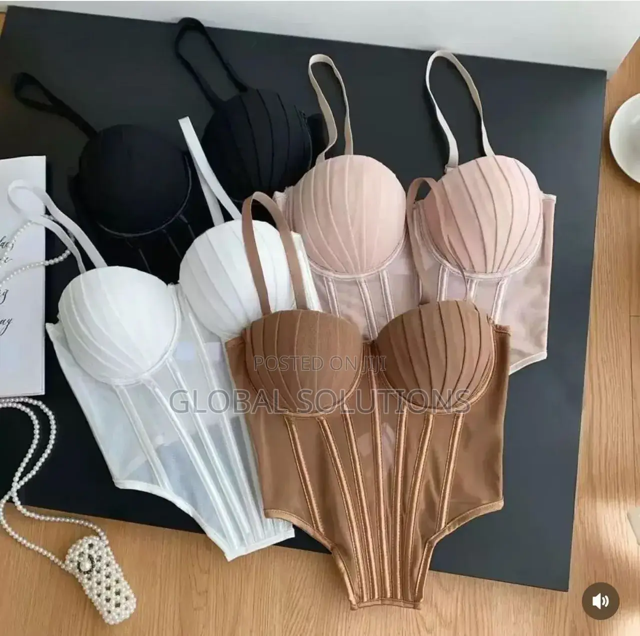 Strapless Ribbed Corset Bodysuits Feature Underwire Support