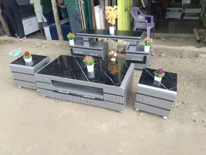 Coffee Table Gray + 2 Stools Tv Stand