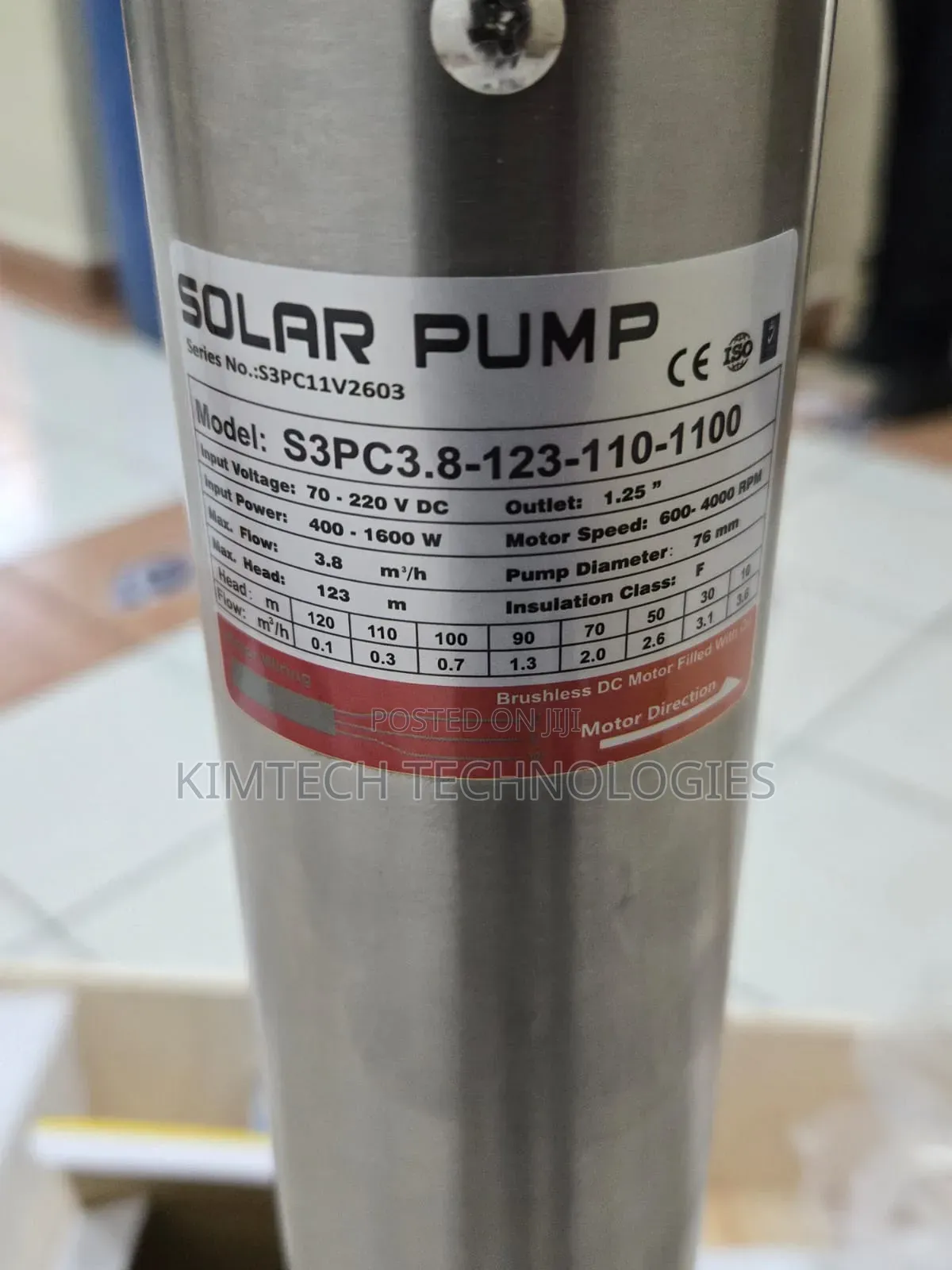 1100w Brushless Dc Solar Pump 110v 123m Head MPPT Controller