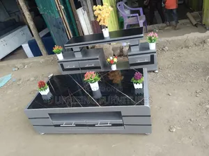 Coffee Table and Tv Stand With Led Lights Gray