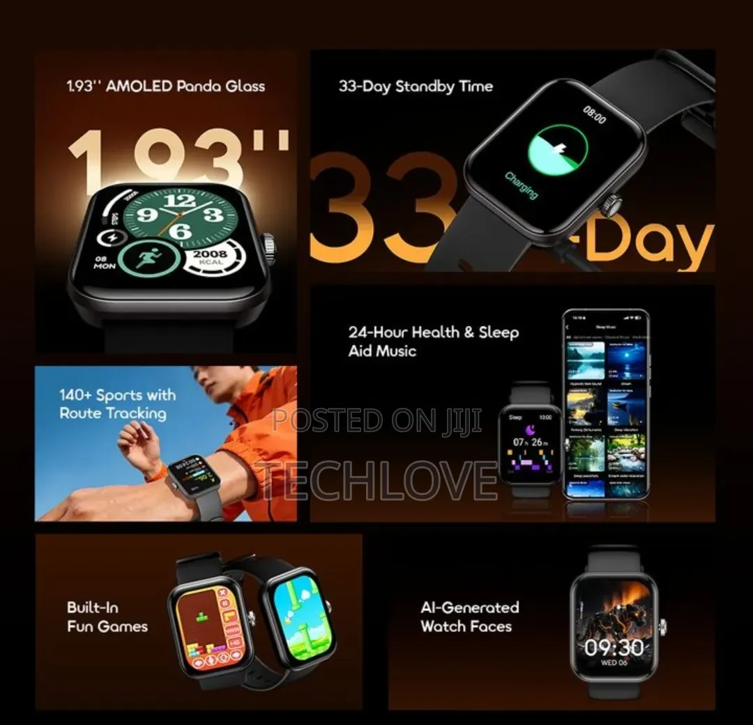 Oraimo Watch Nova 2n 1.93" Amoled Display Colourful Interface