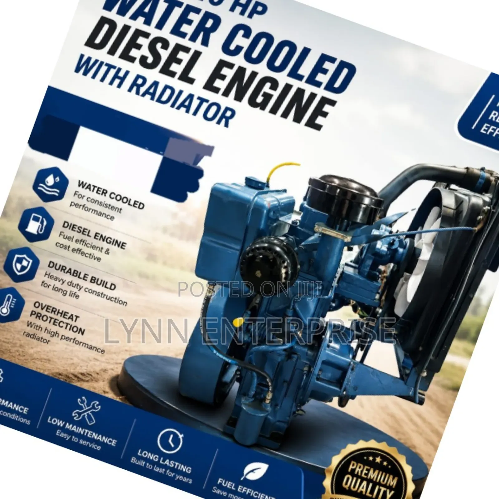 10 Hp Water Cool Diesel Engine With Radiator