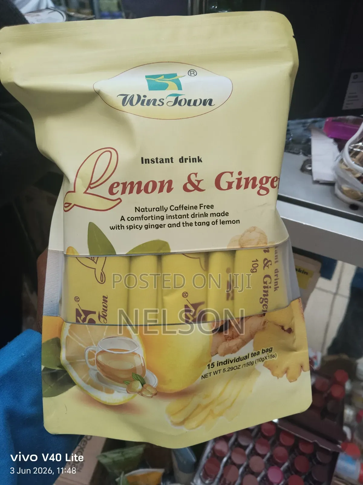Lemon Ginger Tea, Honey Flavor Instant Beverage Granules-150g