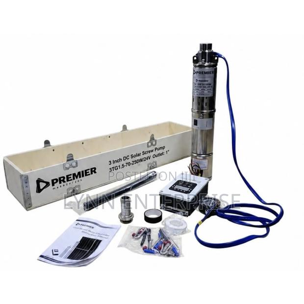 Premier Dc Solar Brushless Submersible Pump 24v,250w, 70m Outlet 1
