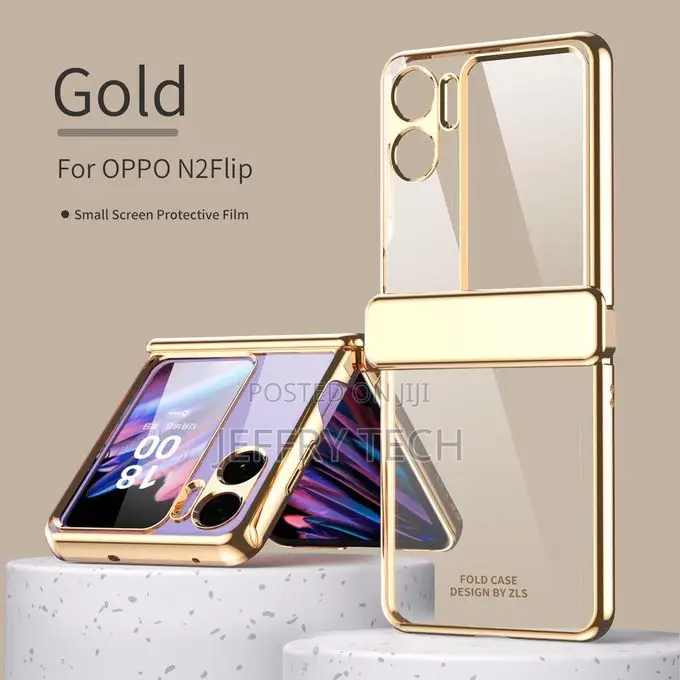 Oppo Find N2 Flip Case Slim Clear Plating Hard Back Cover + Screen