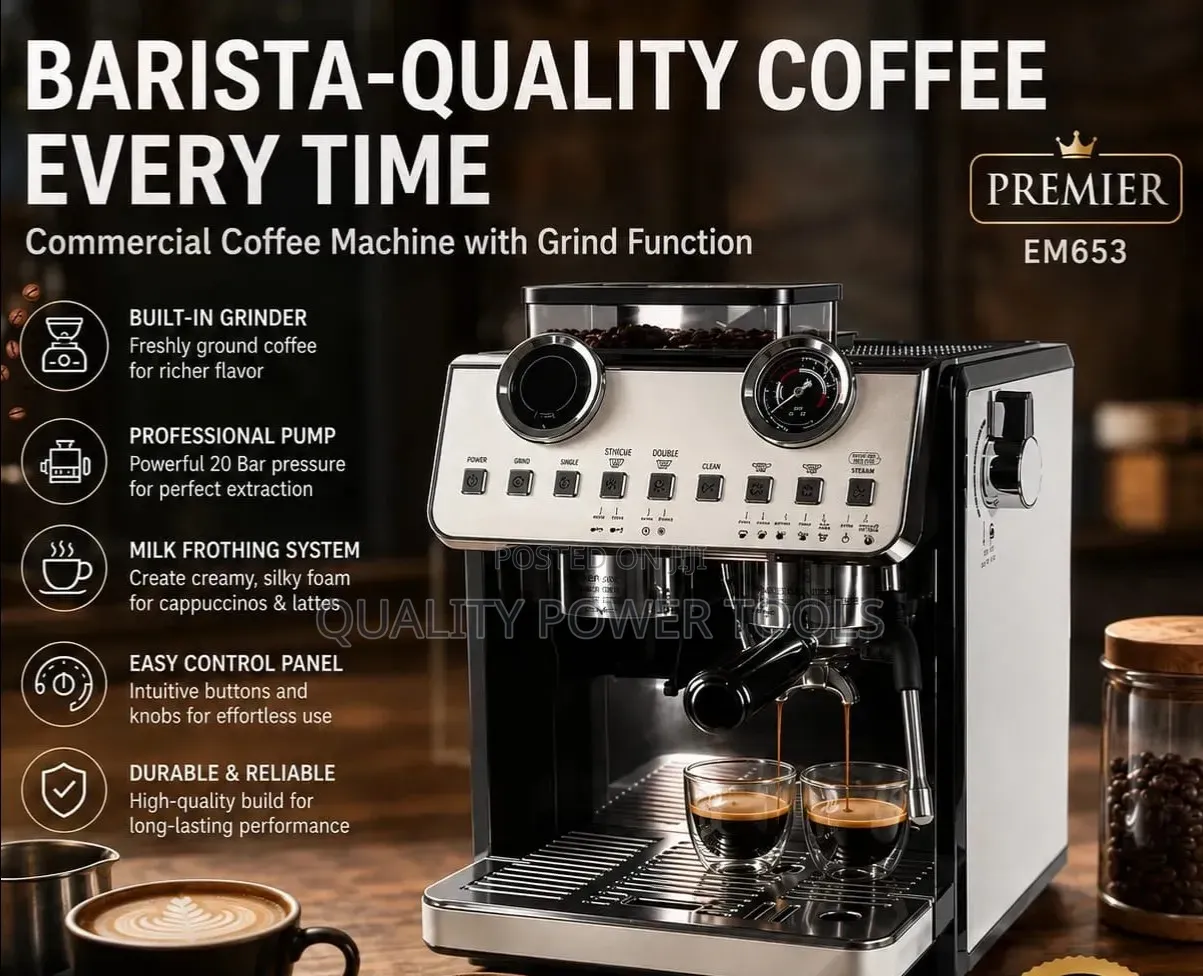 Premier Automatic Coffee Machine With Grinder Commercial Grade