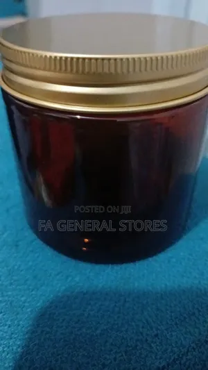 200g Amber Containers With Gold Leads. With Gaskets