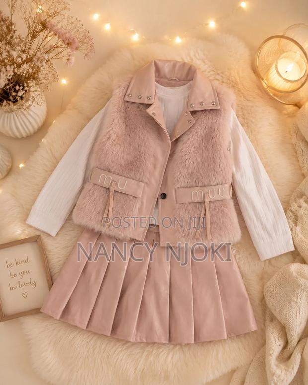 3piece Leather Skirt Set,From 2_8yrs.
