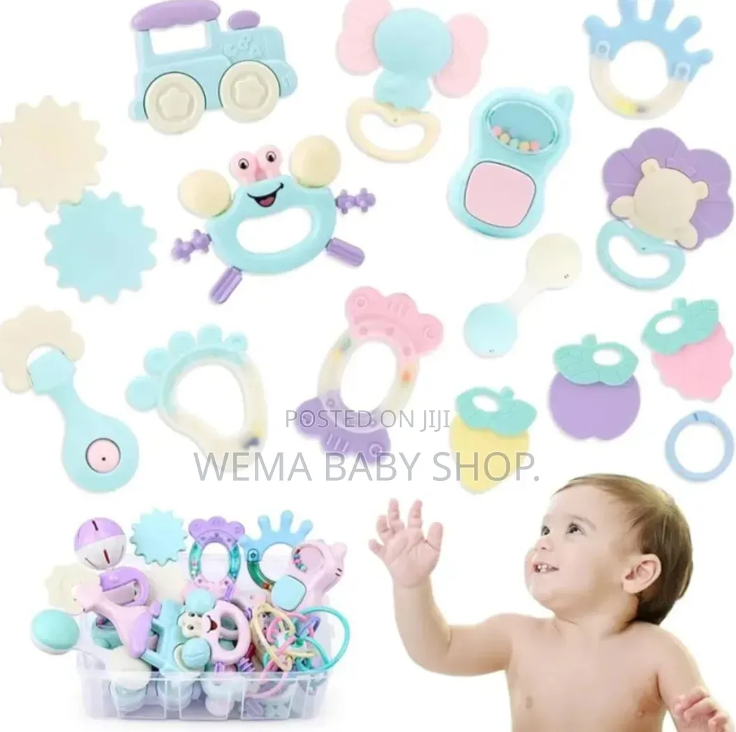 16-Piece Set Silicone Baby Rattles and Teethers