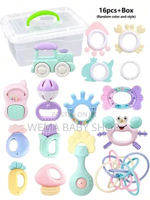 16-Piece Set Silicone Baby Rattles and Teethers
