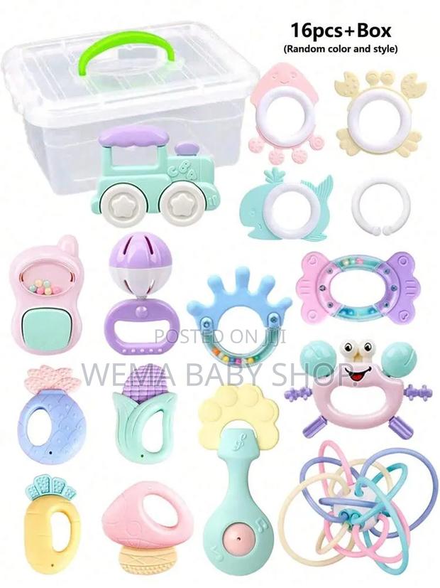 16-Piece Set Silicone Baby Rattles and Teethers - thumbnail 5