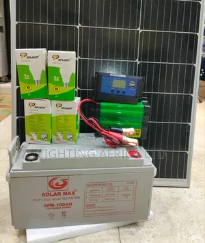 120 Watts Solar System- 100ah Battery - 300w Inverter - 20a Controller