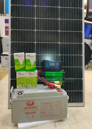 120 Watts Solar System- 100ah Battery - 300w Inverter - 20a Controller