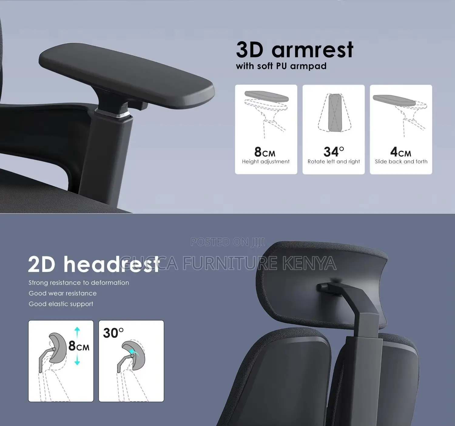 Dual Back Office Ergonomic Seat.