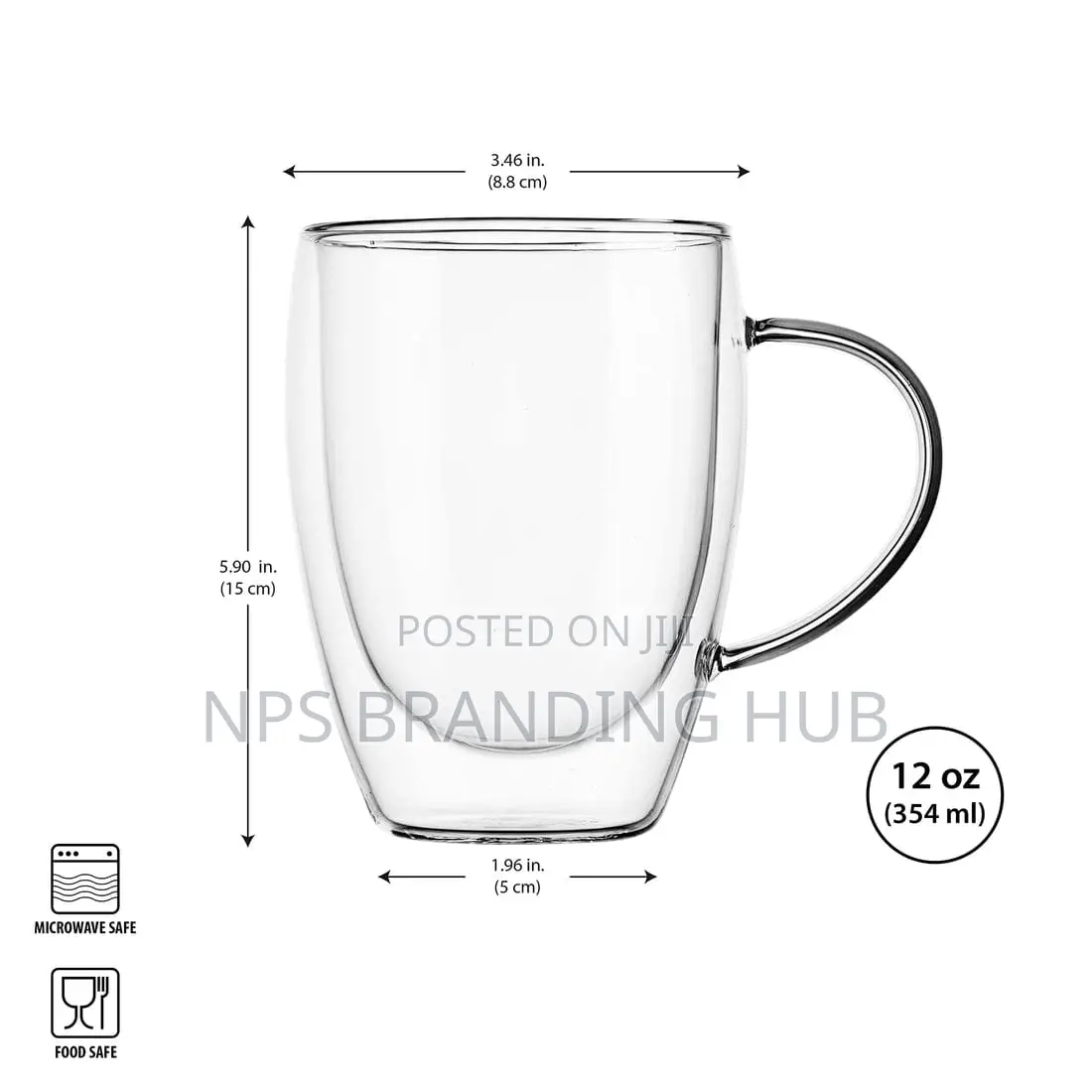 Borocillicate Coffee Double Sided Mug 450 Ml Stda