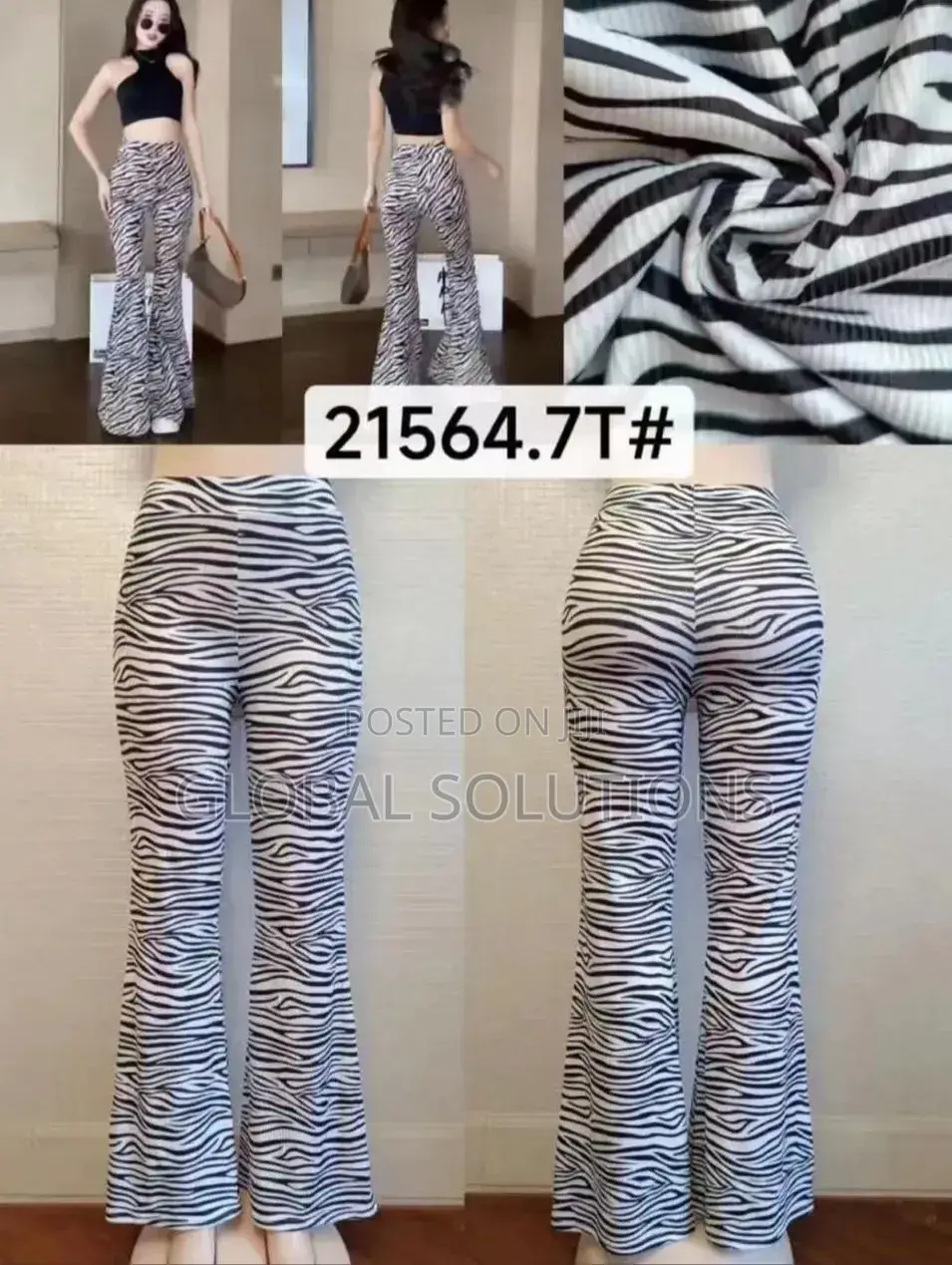 Fashion Nova Boho Dreams Zebra Flare Pants