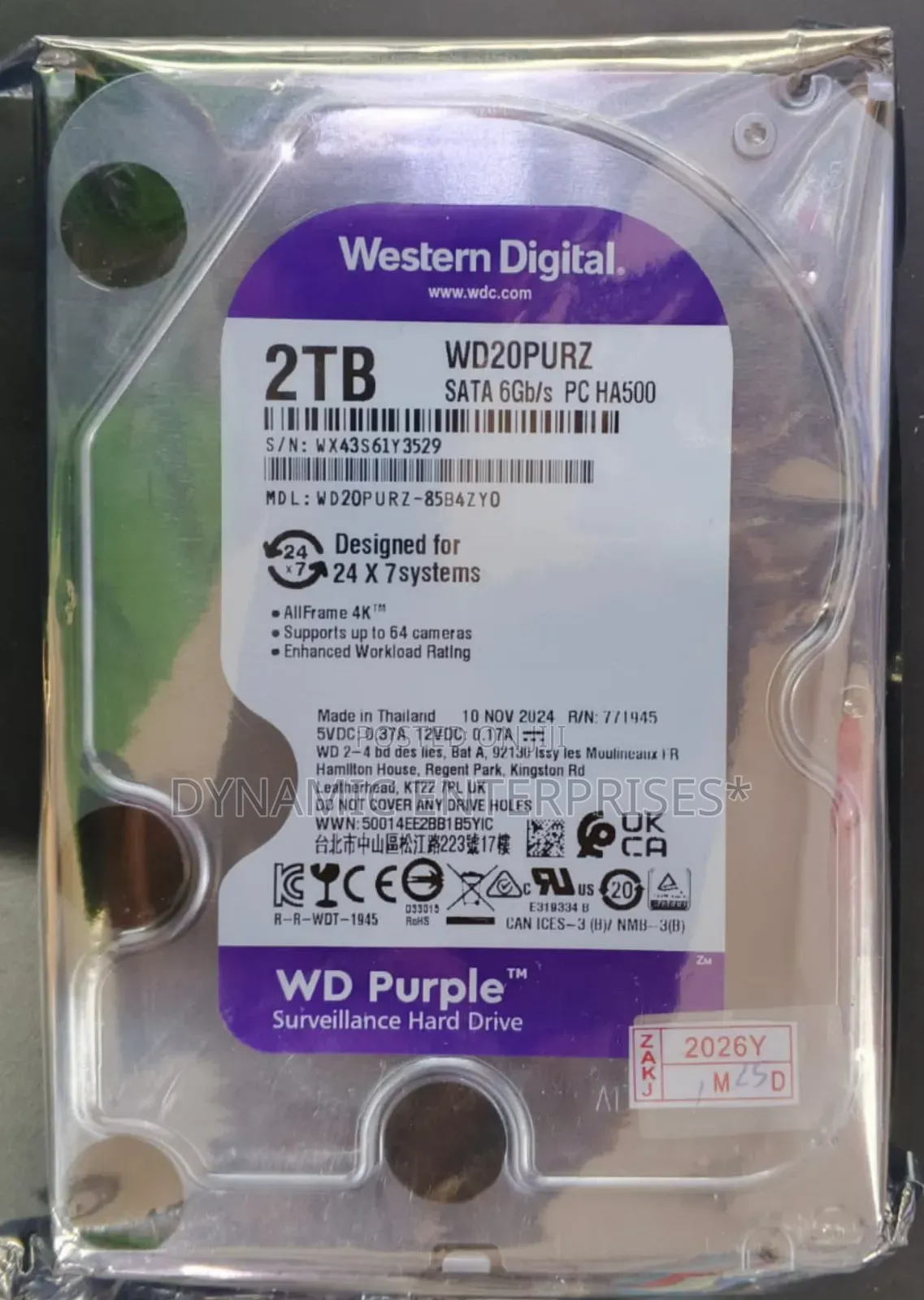 Surveillance Harddisk *Wd Purple 2tb
