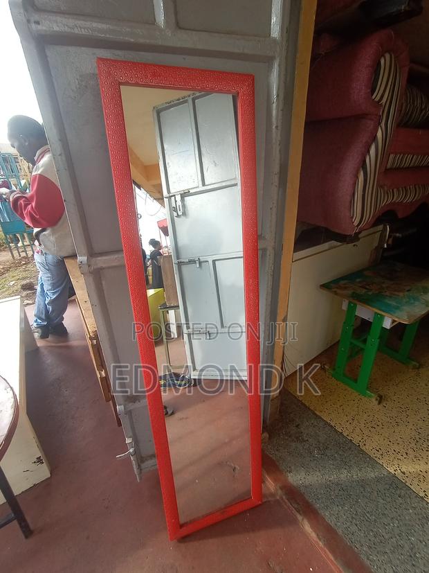 Red Frame Mirror