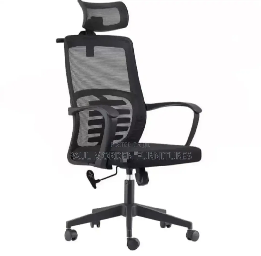 Black Adjustable Office Headrest Chair