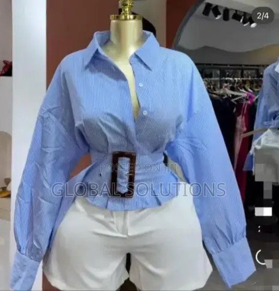 Light Blue and White Striped Shirt From Aveloria Modichic