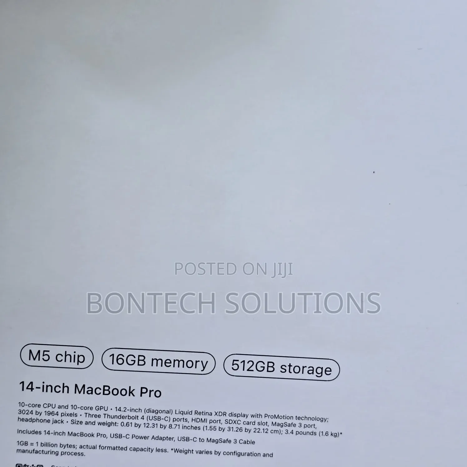 New Laptop Apple MacBook Pro 2025 M5 16GB Apple M5 SSD 512GB