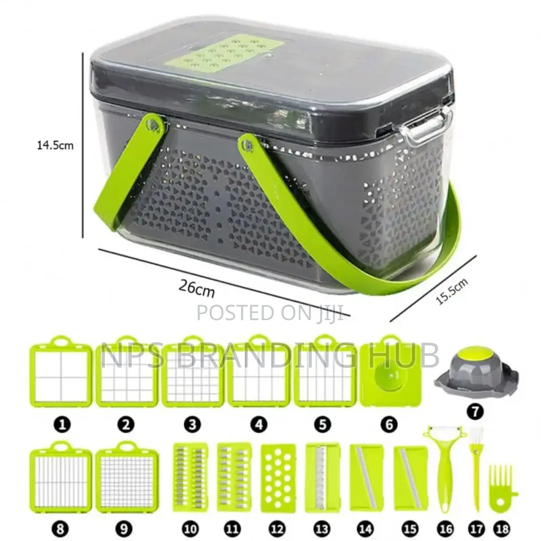 22pcs Multifunctional Vegetable Cutter ,Slicer, Shredder ,Dicer (Stda)