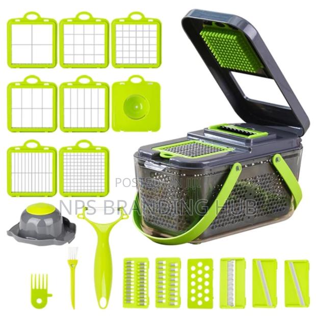 22pcs Multifunctional Vegetable Cutter ,Slicer, Shredder ,Dicer (Stda) - thumbnail 7