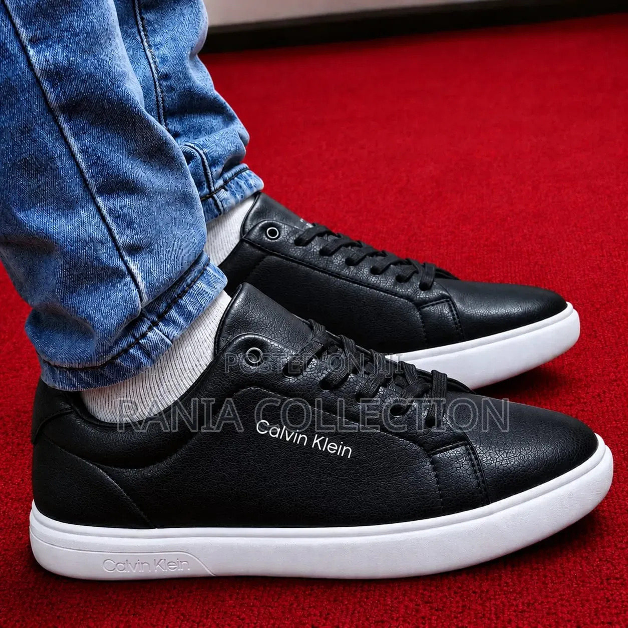 Black and White Calvin Klein Leather Casuals
