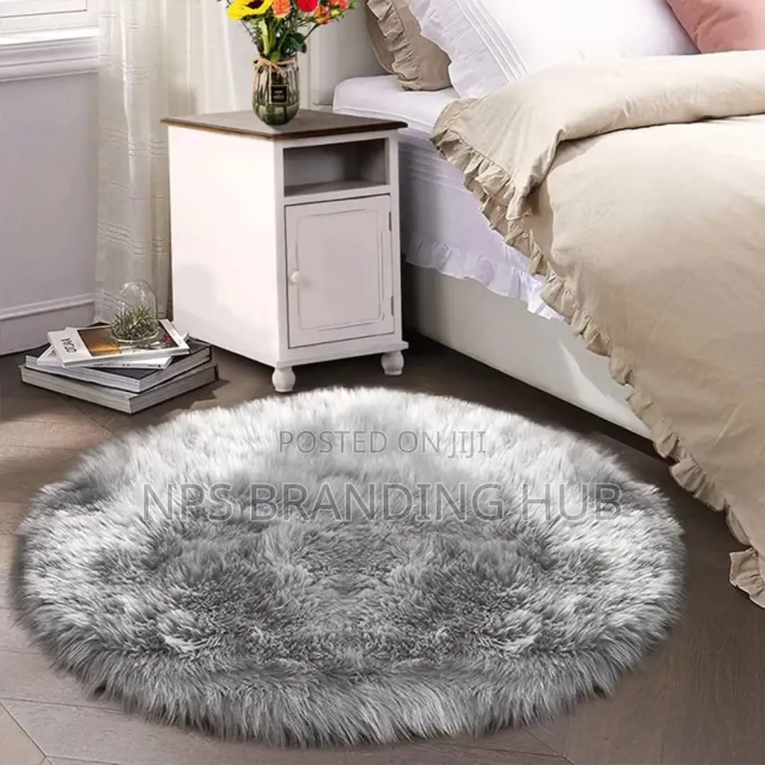 Fluffy Shaggy Bedside Carpet Size 100cm (Stda)