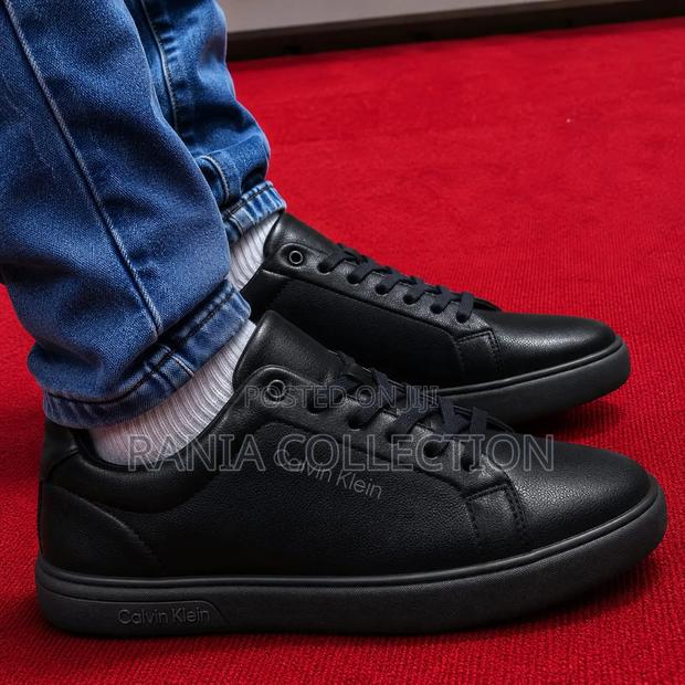 Quality Plain Black Calvin Klein Leather Casual - thumbnail 2