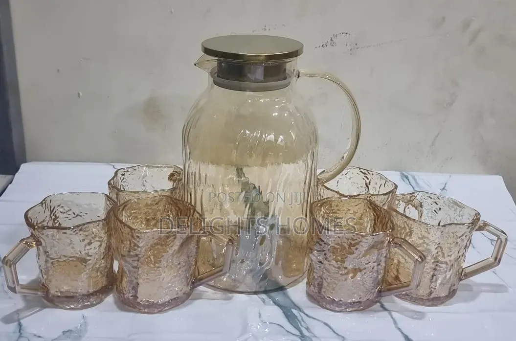 *Mu Yan Golden 7pc Glass Water Set-Pa
