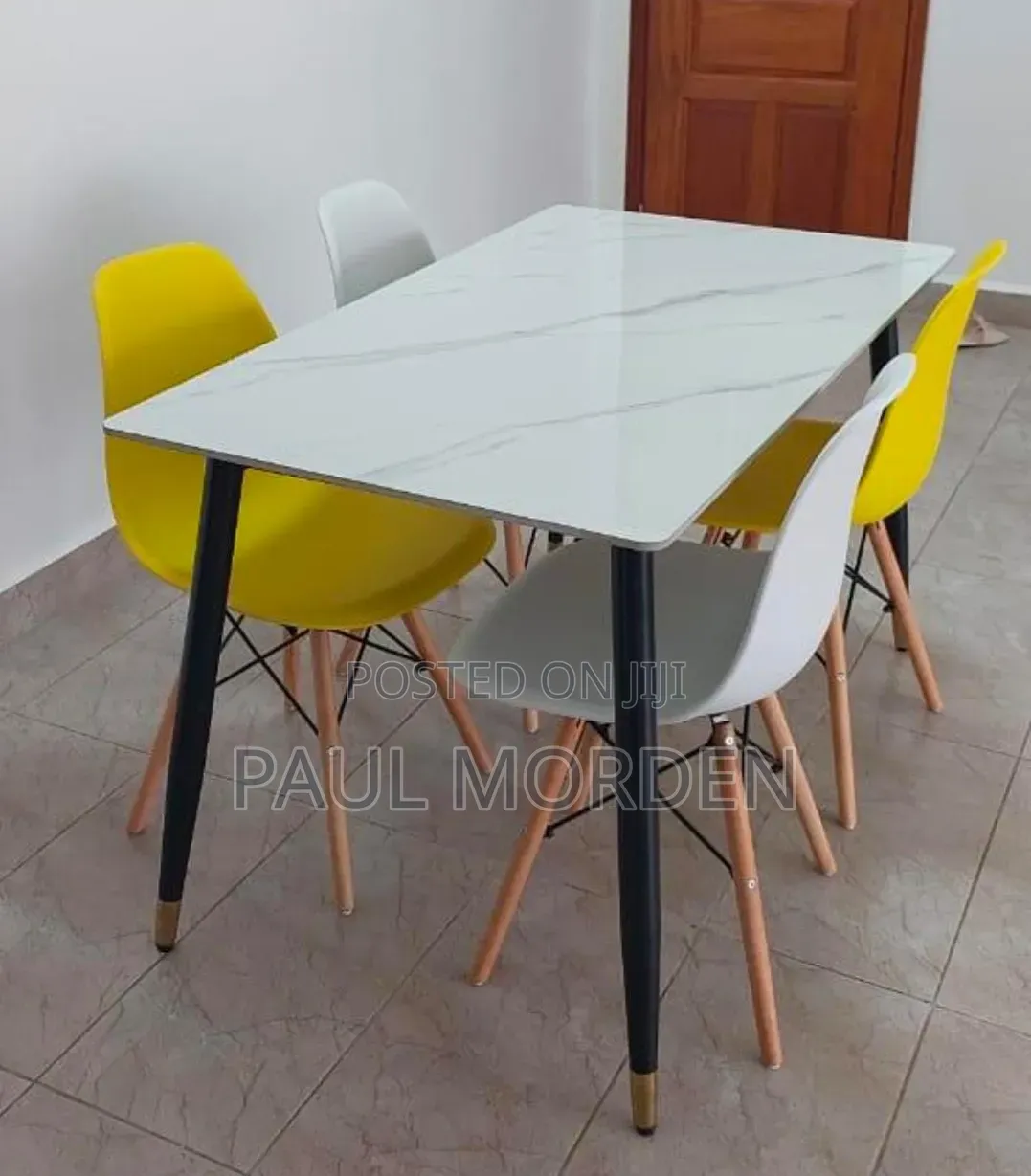 Smart Rectangle Dining Table With Four Dining Chairs