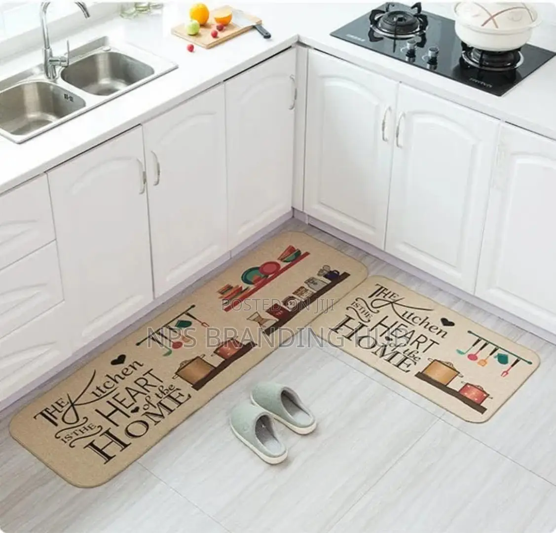 2 Pc Non-Slip Kitchen Mat With Rubber(120*45cm ,75*45 Cm)Stda