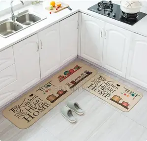 2 Pc Non-Slip Kitchen Mat With Rubber(120*45cm ,75*45 Cm)Stda
