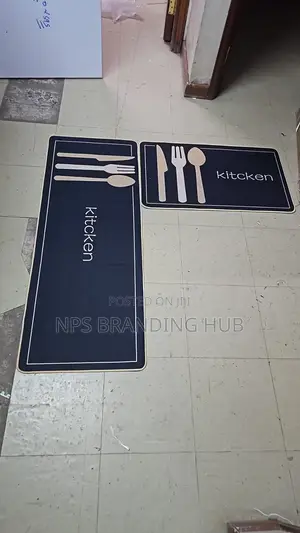 2 Pc Non-Slip Kitchen Mat With Rubber(120*45cm ,75*45 Cm)Stda