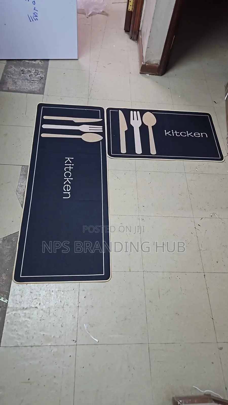 2 Pc Non-Slip Kitchen Mat With Rubber(120*45cm ,75*45 Cm)Stda