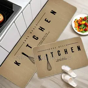 2 Pc Non-Slip Kitchen Mat With Rubber(120*45cm ,75*45 Cm)Stda
