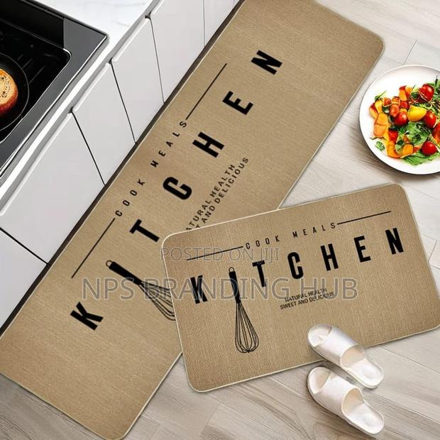 2 Pc Non-Slip Kitchen Mat With Rubber(120*45cm ,75*45 Cm)Stda - thumbnail 4