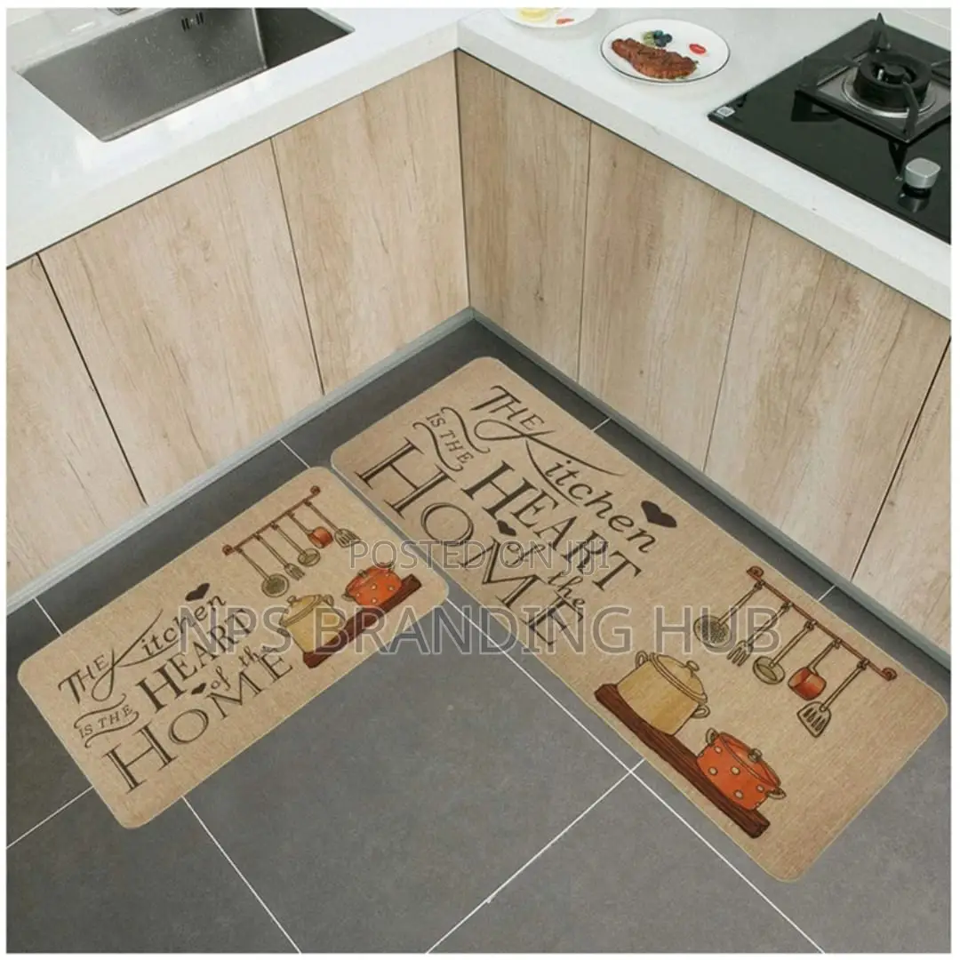 2 Pc Non-Slip Kitchen Mat With Rubber(120*45cm ,75*45 Cm)Stda