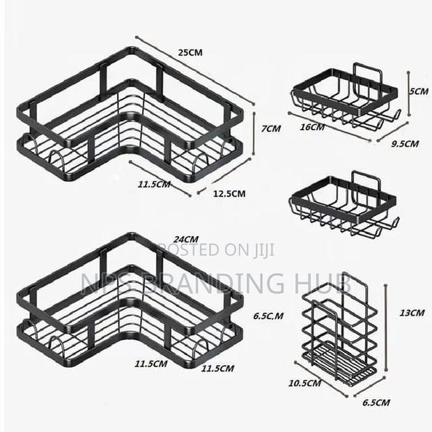 5pcs Set Corner Shower Caddy Shelf/Bathroom Organizer (Stda - thumbnail 2