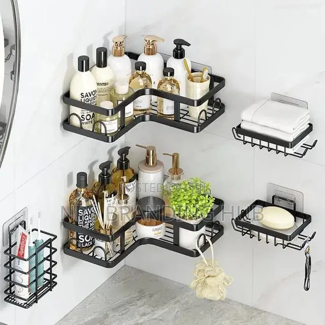 5pcs Set Corner Shower Caddy Shelf/Bathroom Organizer (Stda