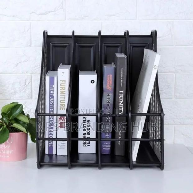 4 Slot Vertical Metallic Mesh Desk File Organizer 28x 35x 31.5cm Stda