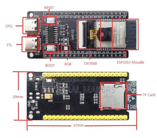 Esp32-S3 Cam N16r8 With Camera Ov3660 Tf Card