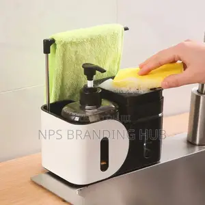Kitchen Soap Dispenser With Manual Press And Rag Rack (Stda