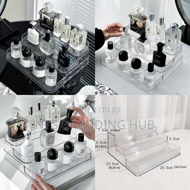 3 Step/Tier Clear Acrylic Perfume/Cosmetic Display Rack (Stda - thumbnail 3